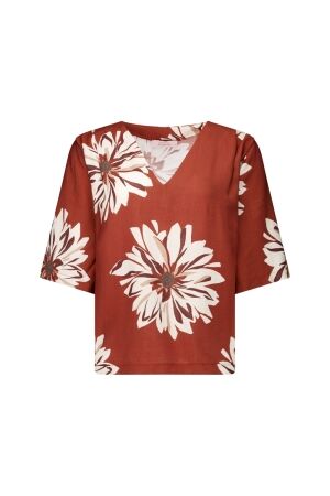 Studio Anneloes Studio Anneloes maddi jane flower top 14070 T-shirt Korte mouw 3301 rust