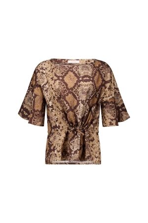 Studio Anneloes Studio Anneloes vajen snake top 14054 T-shirt Korte mouw 8487 camel/espresso