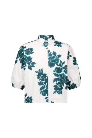 Studio Anneloes Studio Anneloes kamri flower blouse 14027 Blouse 1782 ecru/teal