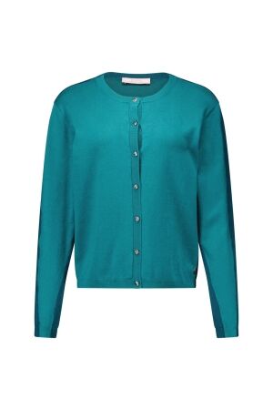 Studio Anneloes Studio Anneloes jerry colourblock cardigan 14066 Vest 8182 light teal/teal