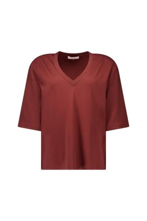 Studio Anneloes Studio Anneloes fiore vneck t-shirt 14134 T-shirt Korte mouw 8600 chestnut