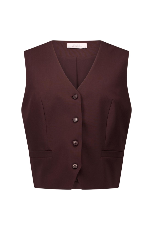 Studio Anneloes Emile gilet 14112 8700 espresso