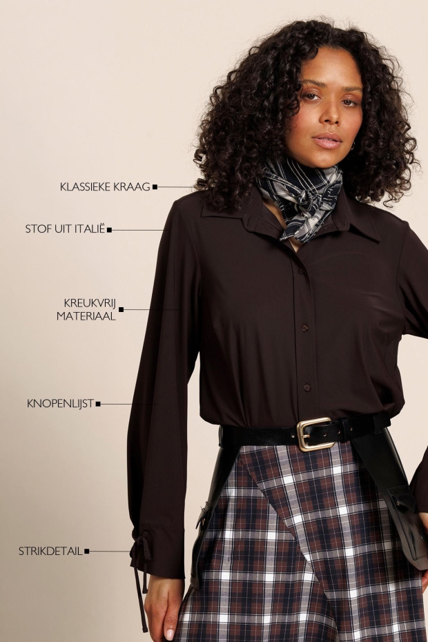 Studio Anneloes Bernie blouse 14114 8700 espresso