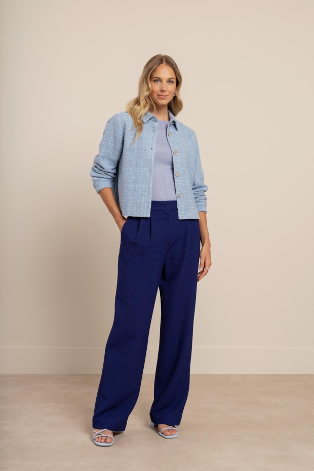 Studio Anneloes Vieve tweed jacket 14131 6000 sky blue