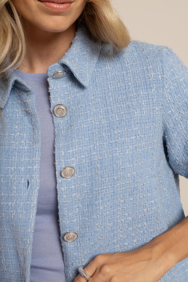 Studio Anneloes Vieve tweed jacket 14131 6000 sky blue