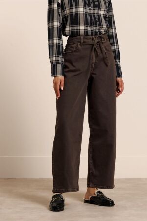 Studio Anneloes Studio Anneloes babet denim trousers 14138 Barrel fit 8700 espresso