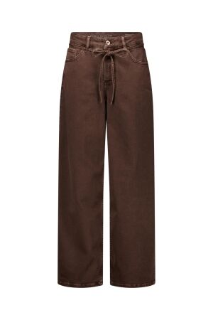Studio Anneloes Studio Anneloes babet denim trousers 14138 Barrel fit 8700 espresso