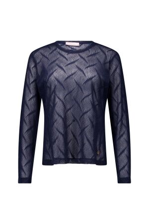 Studio Anneloes Studio Anneloes reagan lace top 14089 T-shirt Lange mouw 6900 dark blue