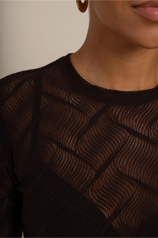 Studio Anneloes Reagan flaire lace top 14111 8700 espresso