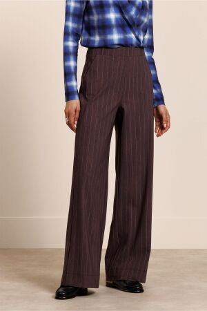 Studio Anneloes Studio Anneloes marlise stripe trousers 14100 Broek 8687 chestnut/espresso