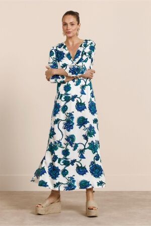 Studio Anneloes Studio Anneloes palma flower dress 13739 Jurk 7372 electric blue/grass green