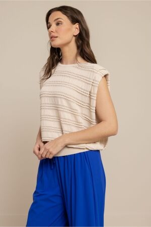 Studio Anneloes Studio Anneloes leona knitted top 13773 T-shirt Korte mouw 1400 kit