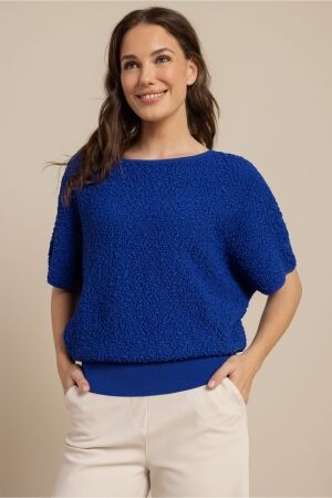 Studio Anneloes Studio Anneloes lenti structure pullover 13769 Trui korte mouw 7301 electric blue