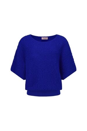 Studio Anneloes Studio Anneloes lenti structure pullover 13769 Trui korte mouw 7301 electric blue