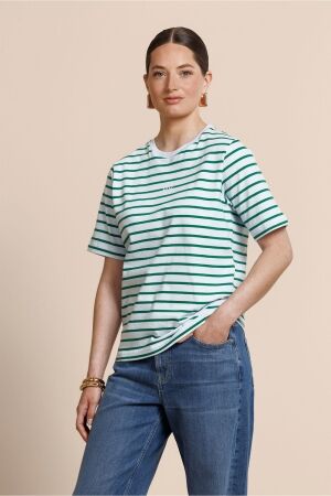 Studio Anneloes Studio Anneloes stripe studio floor t-shirt 13778 T-shirt Korte mouw 6672 light blue/grass green
