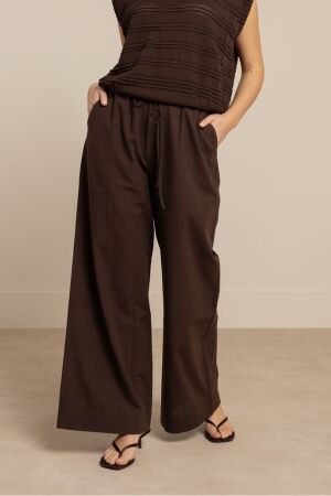 Studio Anneloes Studio Anneloes grace linen trousers 13755 Broek 8700 espresso