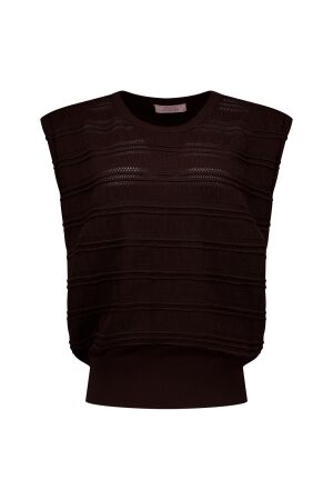 Studio Anneloes Studio Anneloes leona knitted top 13773 Tops en Singlets 8700 espresso