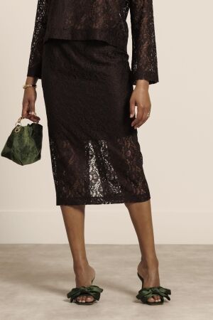 Studio Anneloes Studio Anneloes alissa lace skirt 13758 8700 espresso