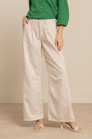 Studio Anneloes Studio Anneloes lexie denim trousers 13783 Loose fit 1100 off white