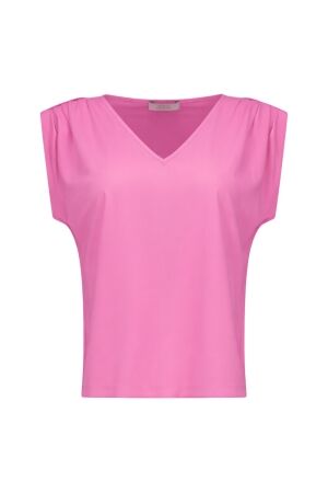 Studio Anneloes Studio Anneloes leone vneck top 13849 T-shirt Korte mouw 4400 pop pink