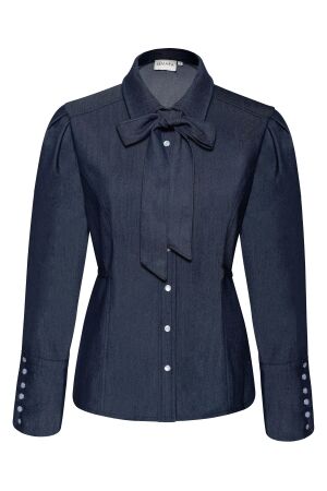 KIMARA KIMARA bibi blouse kr45.14217.321 T-shirt Lange mouw 1110 denim blue