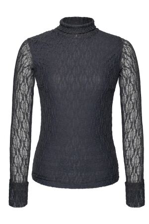 KIMARA KIMARA brodi top kr48.14124.322 T-shirt Lange mouw 023 grey souk