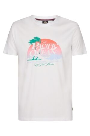 Petrol Petrol t-shirt ss classic print m-2060-tsr643 Print T-shirts 0000 bright white