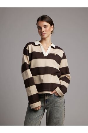 Pink Noir Pink Noir isabella long sleeve polo pn22243225 Poloshirts 206 ganache