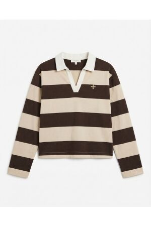 Pink Noir Pink Noir isabella long sleeve polo pn22243225 Poloshirts 206 ganache