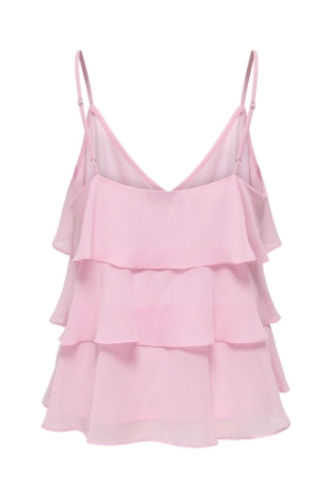 Only Only onllinn life flounce singlet wvn noos Tops en Singlets romance rose