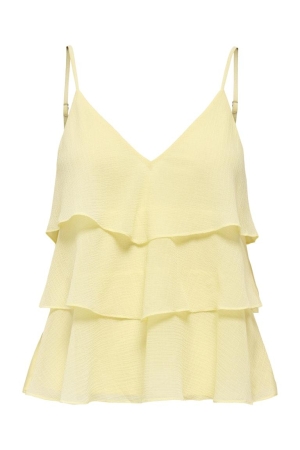 Only Only onllinn life flounce singlet wvn noos Tops en Singlets double cream