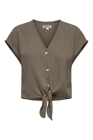 Only Only onlsiesta ss knot lin bl shirt pnt noos T-shirts walnut