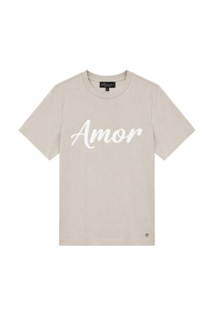 Elvira Casuals Elvira Casuals t-shirt amor e3 26-005 T-shirt Korte mouw 44 sand