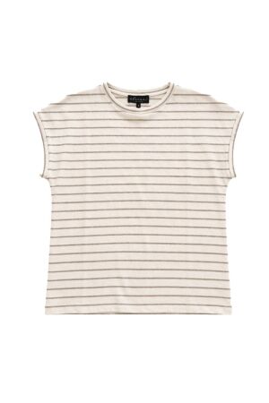 Elvira Casuals Elvira Casuals top body e3 26-010 T-shirt Korte mouw 647 ecru striped
