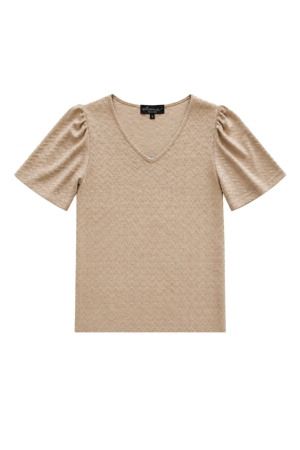 Elvira Casuals Elvira Casuals top guusje e3 26-013 T-shirt Korte mouw 72 gold sand