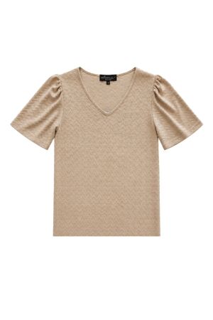 Elvira Casuals Elvira Casuals top guusje e3 26-013 T-shirt Korte mouw 72 gold sand