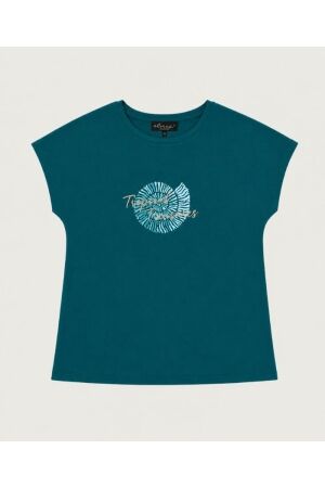 Elvira Casuals Elvira Casuals t-shirt treasures e3 26-017 T-shirt Korte mouw 29 petrol