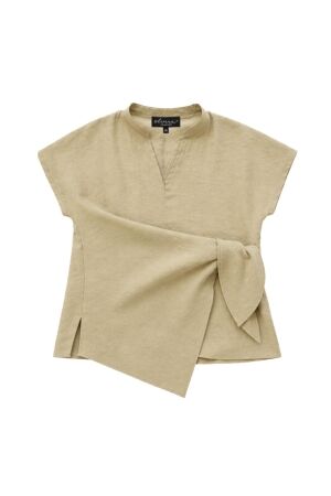 Elvira Casuals Elvira Casuals top diane e3 26-027 T-shirt Korte mouw 336 washed taupe