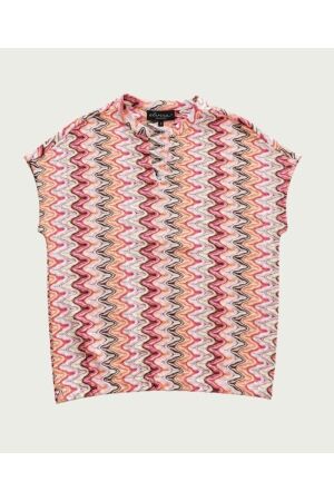 Elvira Casuals Elvira Casuals top lize e3 26-039 T-shirt Korte mouw 217 pink wave