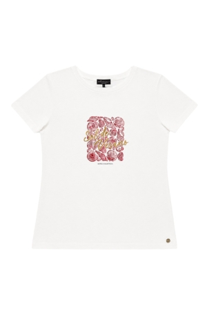 Elvira Casuals Elvira Casuals t-shirt verano e3 26-041 T-shirt Korte mouw 15 off white