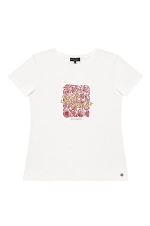Elvira Casuals Elvira Casuals t-shirt verano e3 26-041 T-shirt Korte mouw 15 off white