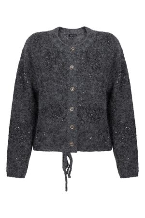 Tramontana Tramontana sequin pattern cardigan c05-22-701 Vest 008001-graphitemelange