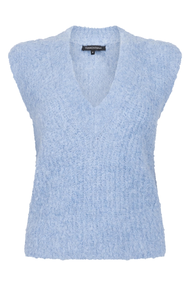 Tramontana Bouclé Sleeveless Jumper C10-22-601 005012-MoodyBlueMelange