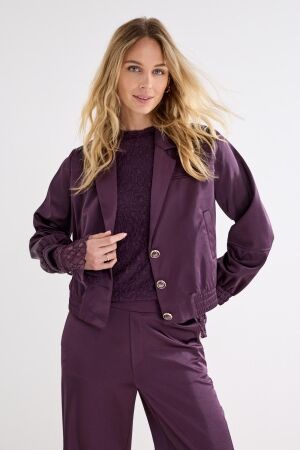 Tramontana Tramontana jacket bonded satin c14-22-801 Jackets 004840-auberginenoir