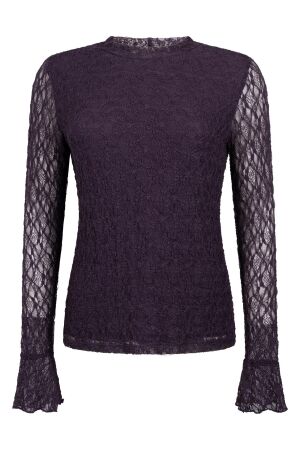 Tramontana Tramontana top flared cuff c20-22-401 T-shirt Lange mouw 004840-auberginenoir