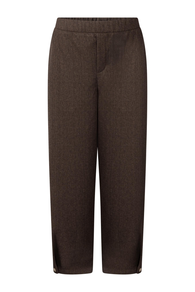 Tramontana Barrel-Fit Tweed Trousers C24-22-101 002654-CafeNoirMelange
