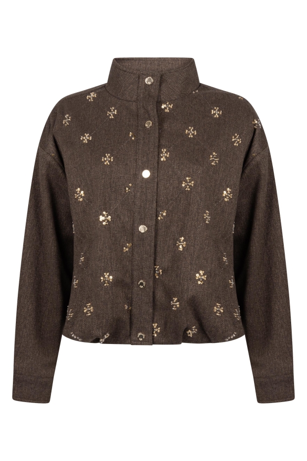 Tramontana Tweed Jacket Sequins C24-22-801 002654-CafeNoirMelange