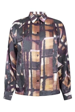 Tramontana Tramontana blouse floral checks c34-22-301 Blouse 100004-printblackandcolour