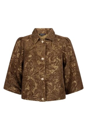 Tramontana Tramontana velvet jacquard jacket c41-22-801 Jackets 002550-cinnamon