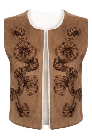 Tramontana Tramontana reversible teddy vest q06-22-802 Gilets 002550-cinnamon
